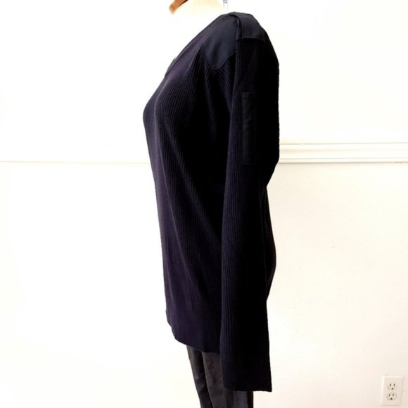 A CUT ABOVE MENS PRO ACRYLIC SECURITY V NECK BLACK SWEATER - Picture 8 of 10